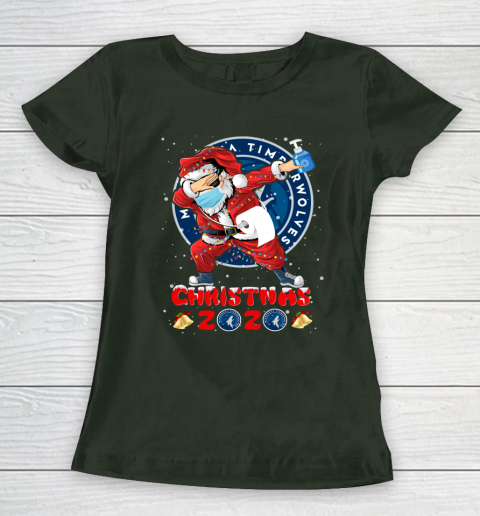 Minnesota Timberwolves Funny Santa Claus Dabbing Christmas 2020 NBA Women's T-Shirt 4