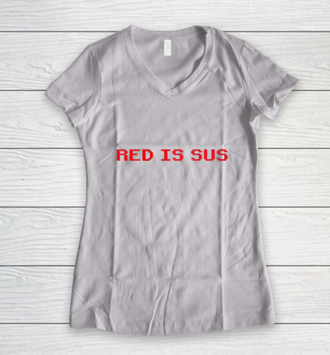 Red Is Sus Imposter Women's V-Neck T-Shirt