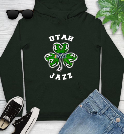NBA Utah Jazz Three Leaf Clover St Patrick's Day Basketball Sports Youth Hoodie 14