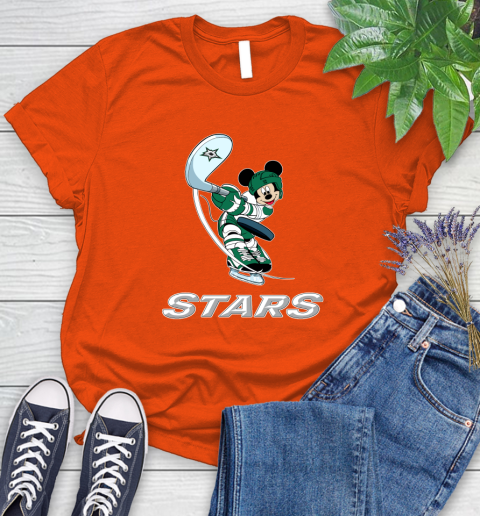 NHL Hockey Dallas Stars Cheerful Mickey Mouse Shirt Women's T-Shirt 4