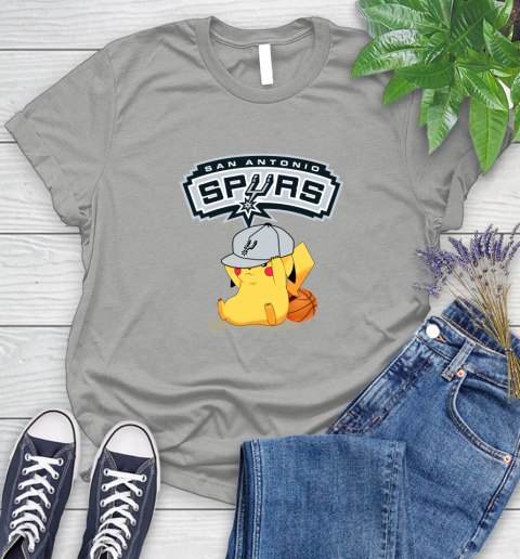 NBA Pikachu Basketball Sports San Antonio Spurs Women's T-Shirt 10