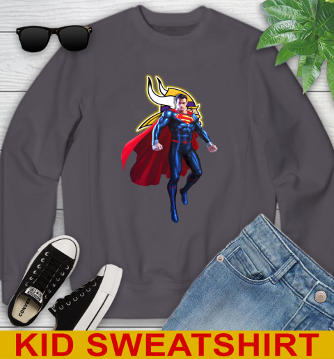 NFL Superman DC Sports Football Minnesota Vikings Youth Sweatshirt 6