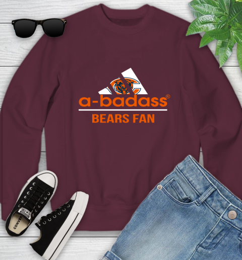 Chicago Bears NFL Football A Badass Adidas Adoring Fan Sports Youth Sweatshirt 4