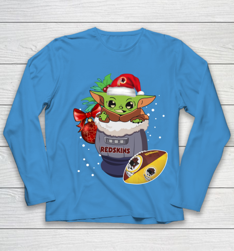 Washington Redskins Christmas Baby Yoda Star Wars Funny Happy NFL Youth Long Sleeve 7