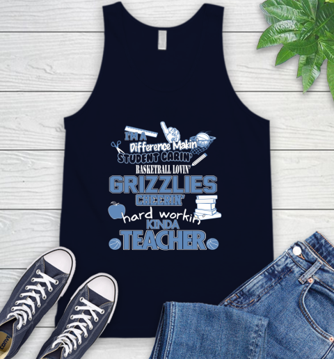 Memphis Grizzlies NBA I'm A Difference Making Student Caring Basketball Loving Kinda Teacher Tank Top 2