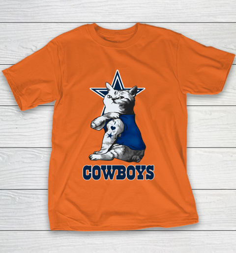 NFL Football My Cat Loves Dallas Cowboys Youth T-Shirt 4