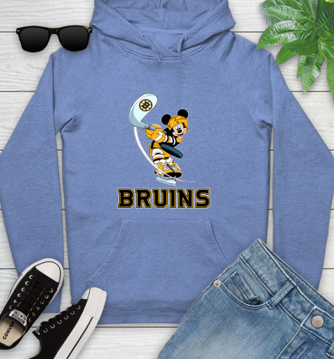 NHL Hockey Boston Bruins Cheerful Mickey Mouse Shirt Youth Hoodie 11
