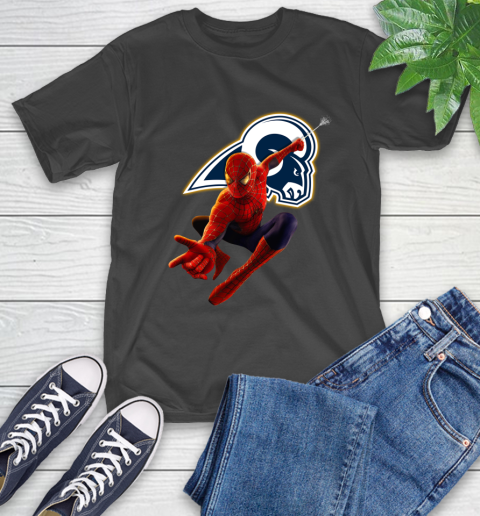 NFL Spider Man Avengers Endgame Football Los Angeles Rams T-Shirt 2