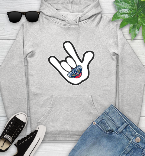 New Orleans Pelicans NBA Basketball Mickey Rock Hand Disney Youth Hoodie