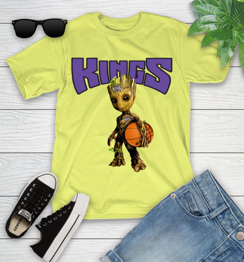 Sacramento Kings NBA Basketball Groot Marvel Guardians Of The Galaxy Youth T-Shirt 8