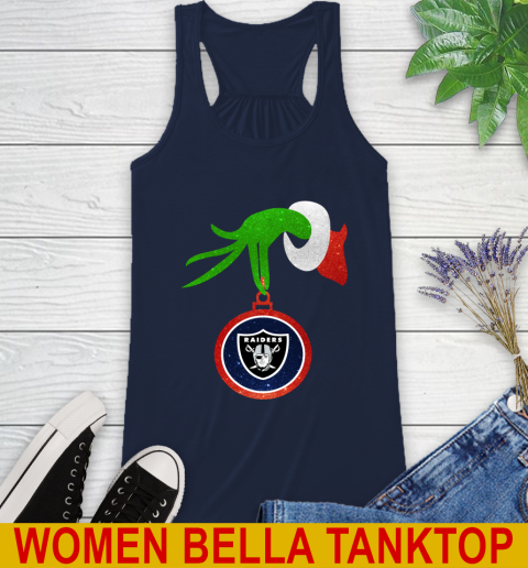 Oakland Raiders Grinch Merry Christmas NFL Football Racerback Tank 11