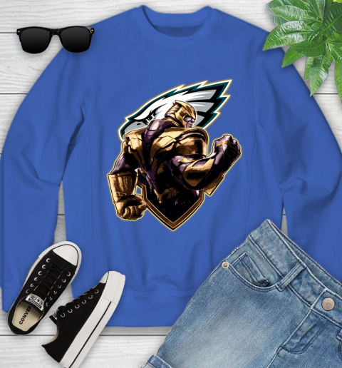 NFL Thanos Avengers Endgame Football Sports Philadelphia Eagles Youth Sweatshirt 8
