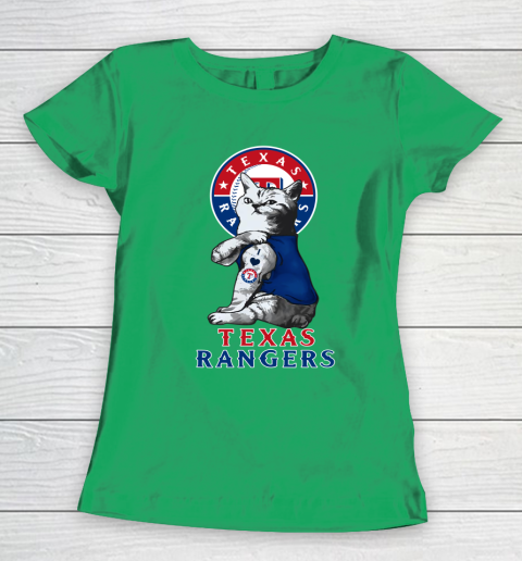 MLB Baseball My Cat Loves Texas Rangers Women's T-Shirt 5