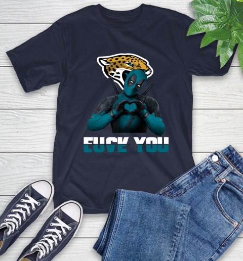 NHL Jacksonville Jaguars Deadpool Love You Fuck You Football Sports T-Shirt 3
