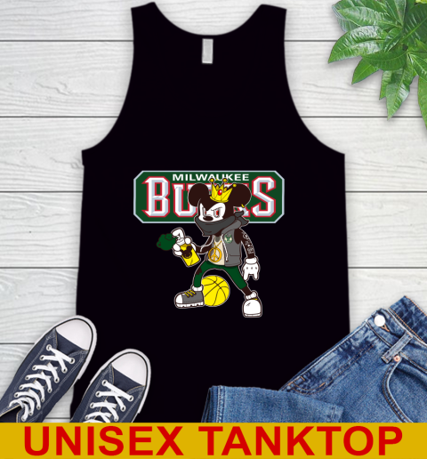 Milwaukee Bucks NBA Basketball Mickey Peace Sign Sports Tank Top 2