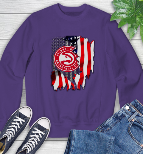 Atlanta Hawks NBA Basketball American Flag Sweatshirt 4