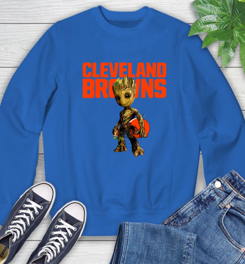 Cleveland Browns NFL Football Groot Marvel Guardians Of The Galaxy Sweatshirt 8