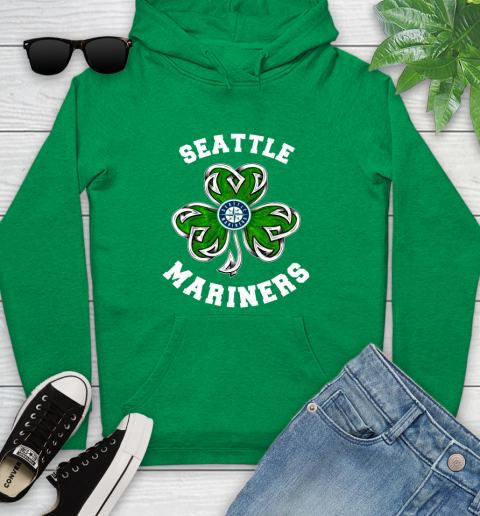 MLB Seattle Mariners Three Leaf Clover St Patrick's Day Baseball Sports Youth Hoodie 9
