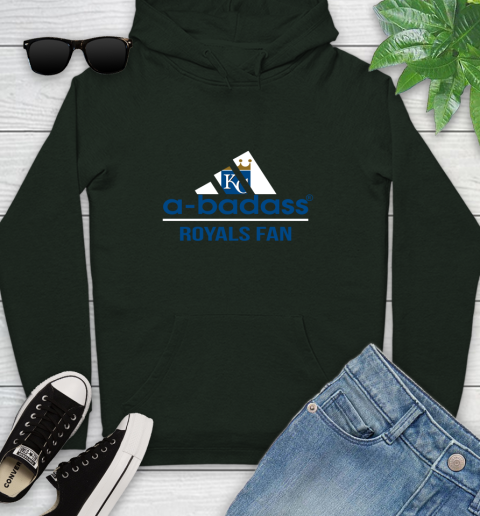 MLB A Badass Kansas City Royals Fan Adidas Baseball Sports Youth Hoodie 14