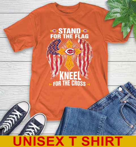MLB Baseball Cincinnati Reds Stand For Flag Kneel For The Cross Shirt T-Shirt 4