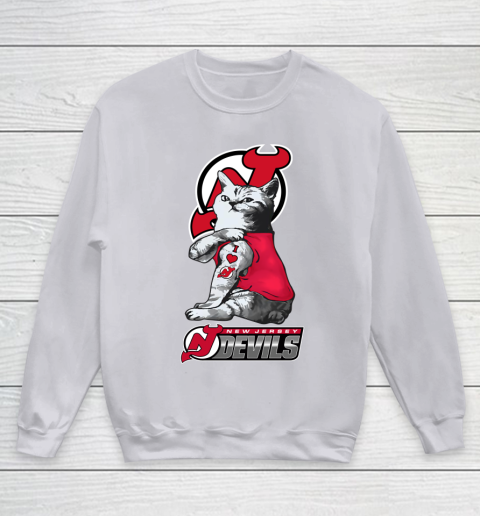 NHL My Cat Loves New Jersey Devils Hockey Youth Sweatshirt 3