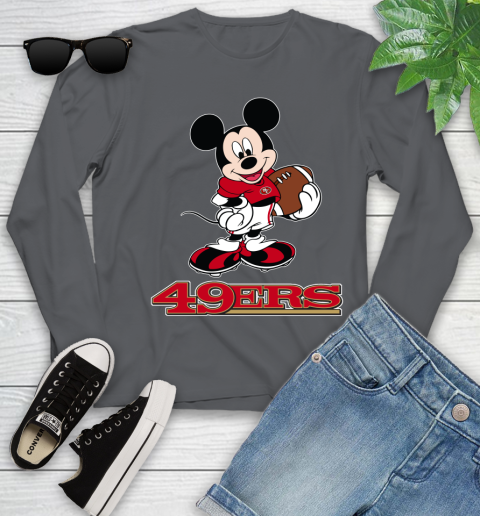 NFL Football San Francisco 49ers Cheerful Mickey Mouse Shirt Youth Long Sleeve 8