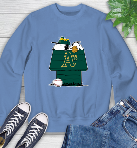 MLB Oakland Athletics Snoopy Woodstock The Peanuts Movie Baseball T Shirt Sweatshirt 11