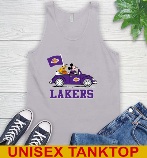 NBA Basketball Los Angeles Lakers Pluto Mickey Driving Disney Shirt Tank Top 4