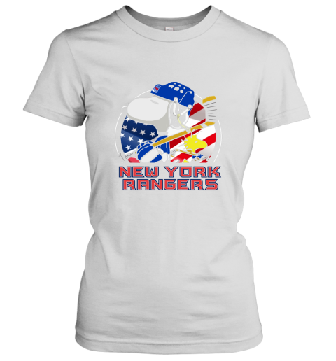 New York Ranger Ice Hockey Snoopy And Woodstock NHL Women's T-Shirt