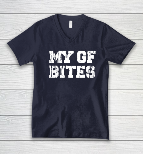 My Gf Bites V-Neck T-Shirt 2