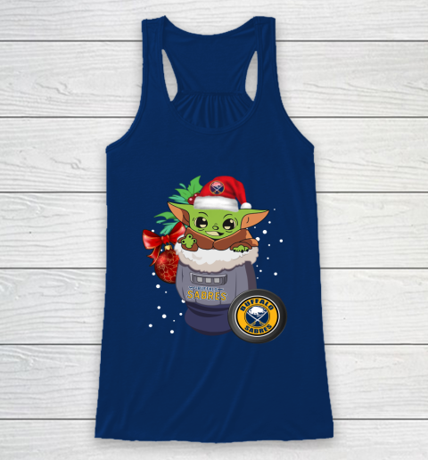 Buffalo Sabres Christmas Baby Yoda Star Wars Funny Happy NHL Racerback Tank 7