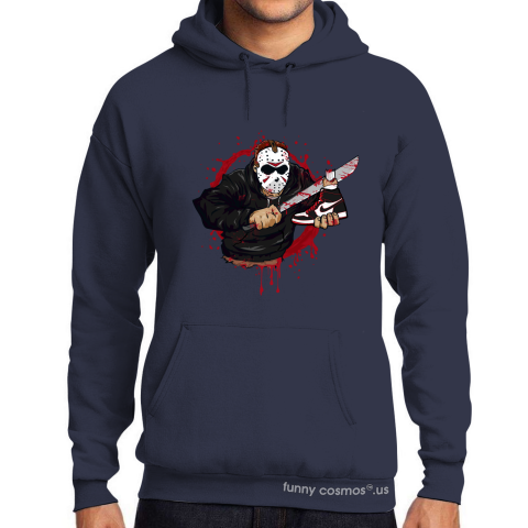 Air Jordan 1 Bloodline Matching Sneaker Tshirt Jason Voorhees Black and White Jordan Tshirt