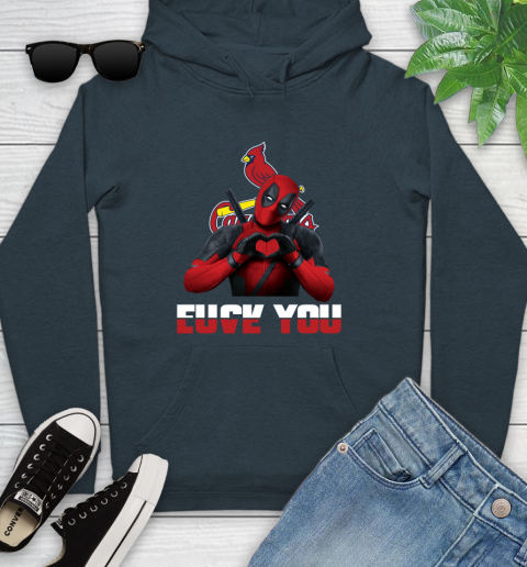 MLB St.Louis Cardinals Deadpool Love You Fuck You Baseball Sports Youth Hoodie 10