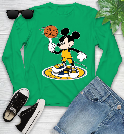 NBA Basketball Indiana Pacers Cheerful Mickey Disney Shirt Youth Long Sleeve 6