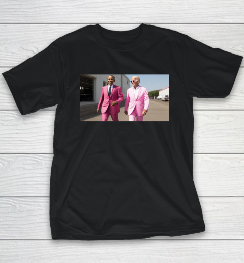 Joe Biden x Barack Obama In Pink Suited Youth T-Shirt