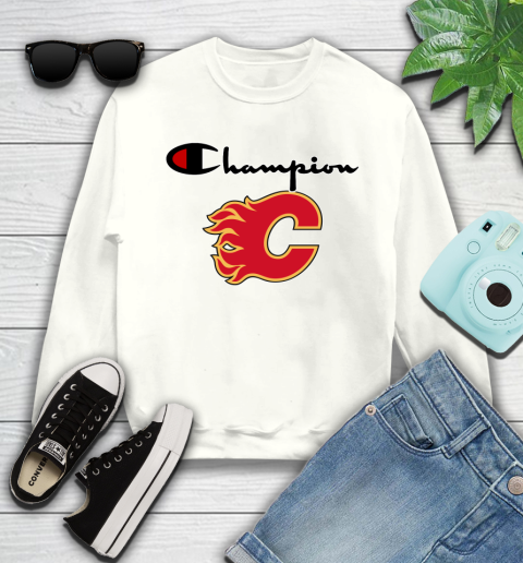 NHL Hockey Calgary Flames Champion Shirt Youth Sweatshirt