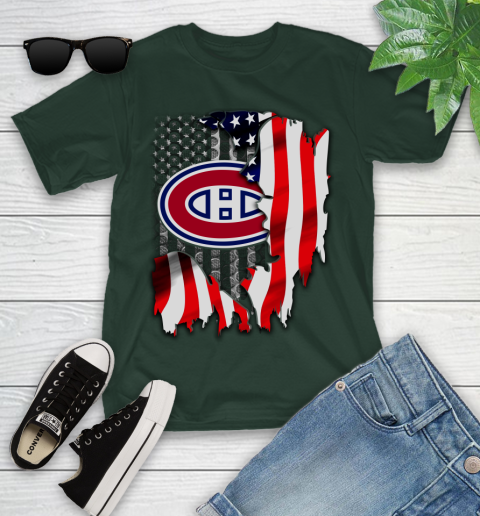 Montreal Canadiens NHL Hockey American Flag Youth T-Shirt 5