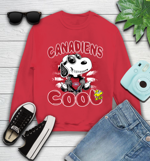 NHL Hockey Montreal Canadiens Cool Snoopy Shirt Youth Sweatshirt 6