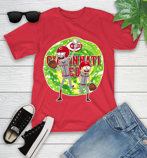 MLB Cincinnati Reds Rick And Morty Baseball Sports Youth T-Shirt 10
