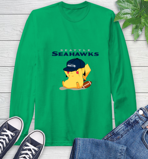 NFL Pikachu Football Seattle Seahawks Long Sleeve T-Shirt 7
