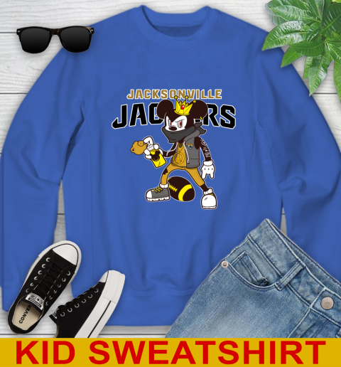 Jacksonville Jaguars NFL Football Mickey Peace Sign Sports Youth Sweatshirt 7