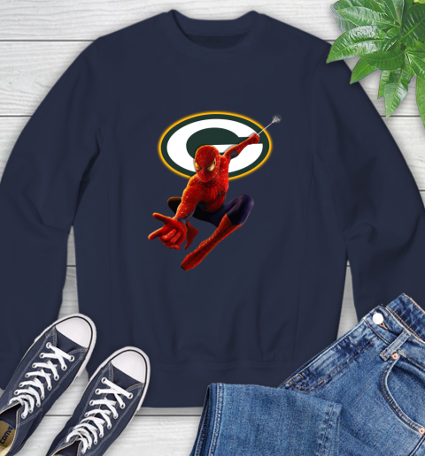 NFL Spider Man Avengers Endgame Football Green Bay Packers Sweatshirt 3