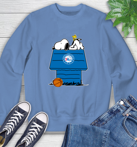 Philadelphia 76ers NBA Basketball Snoopy Woodstock The Peanuts Movie Sweatshirt 11