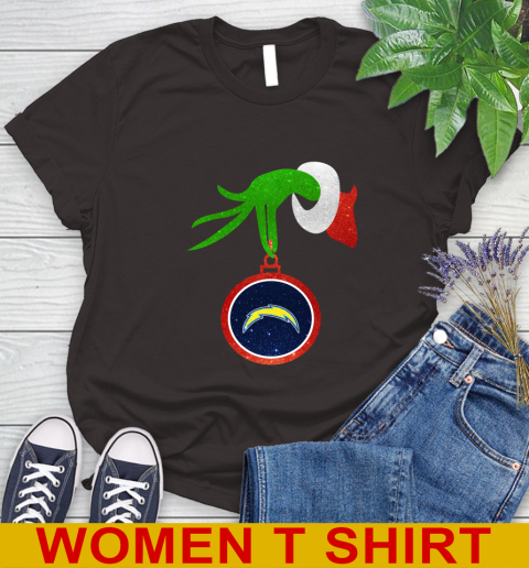 Los Angeles Chargers Grinch Merry Christmas NFL Football Women's T-Shirt 8