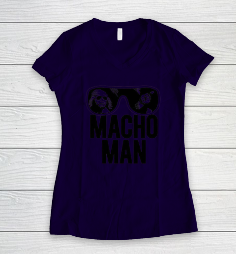 Purple Macho Man Women's V-Neck T-Shirt