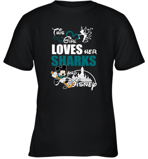 Girl Love Her SAN JOSE SHARKS And Mickey Disney kzrt girl love her san jose sharks and mickey disney youth t shirt 26 front black
