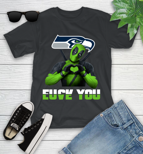 NHL Seattle Seahawks Deadpool Love You Fuck You Football Sports Youth T-Shirt