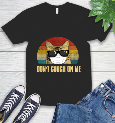 Nurse Shirt Funny Flu Don't Cough On Me Vintage Cat Lover gift T Shirt V-Neck T-Shirt