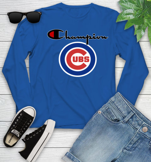 MLB Baseball Chicago Cubs Champion Shirt Youth Long Sleeve 7