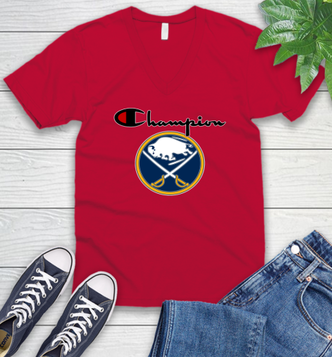 NHL Hockey Buffalo Sabres Champion Shirt V-Neck T-Shirt 4
